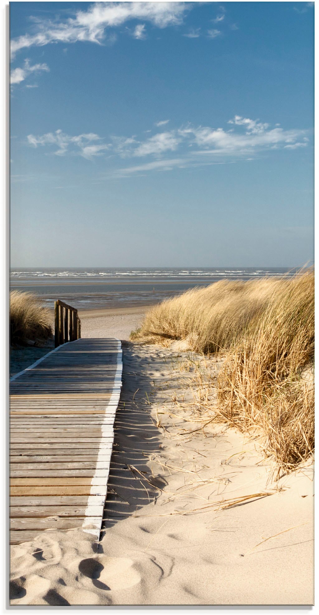 Artland Glasbild »Nordseestrand auf Langeoog - Steg«, Strand, (1 St.), in verschiedenen Grössen von Artland