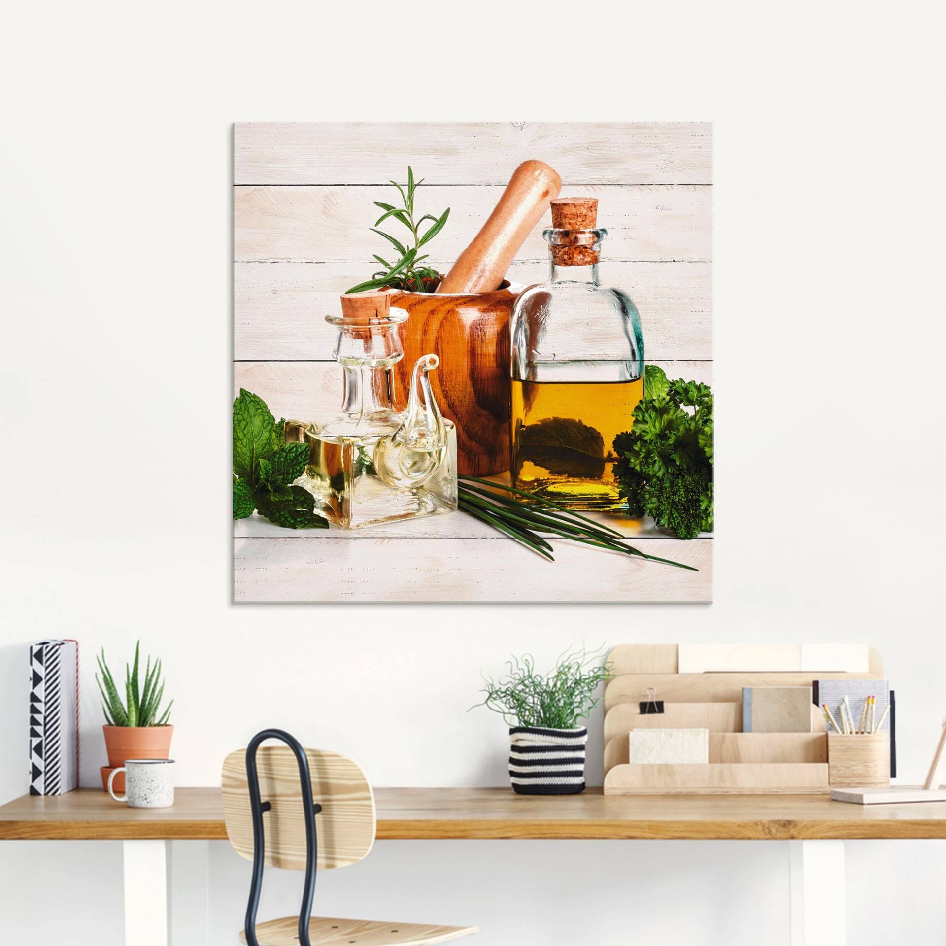 Artland Glasbild »Olivenöl und Kräuter - Küche«, Arrangements, (1 St.), in verschiedenen Grössen von Artland