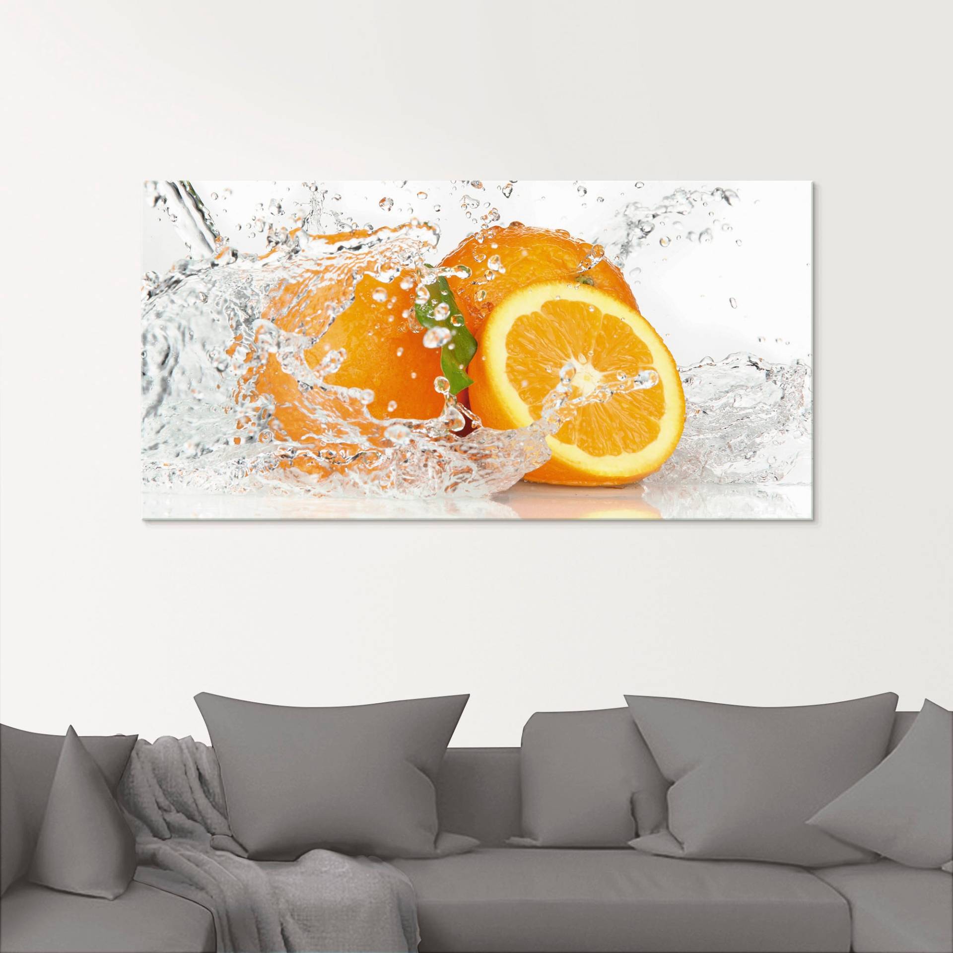 Artland Glasbild »Orange mit Spritzwasser«, Süssspeisen, (1 St.), in verschiedenen Grössen von Artland