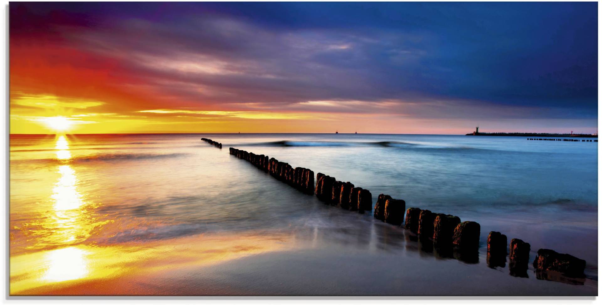 Artland Glasbild »Ostsee mit schönem Sonnenaufgang«, Strand, (1 St.), in verschiedenen Grössen von Artland