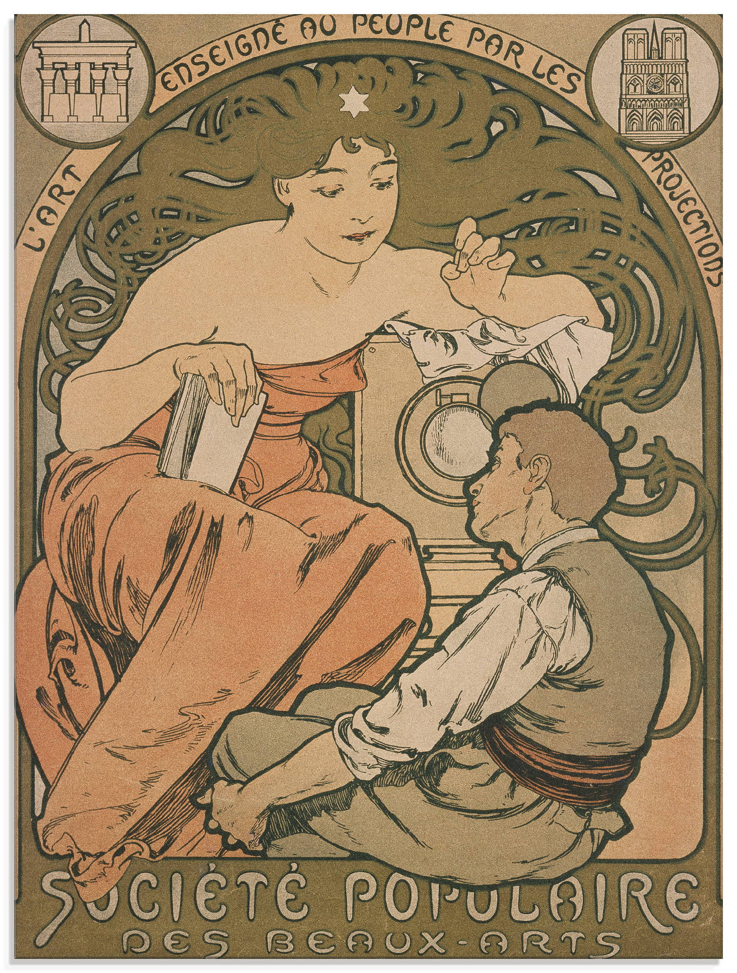 Artland Glasbild »Plakat für Société Populaire Beaux Arts«, Ausstellungsplakate, (1 St.), in verschiedenen Grössen von Artland