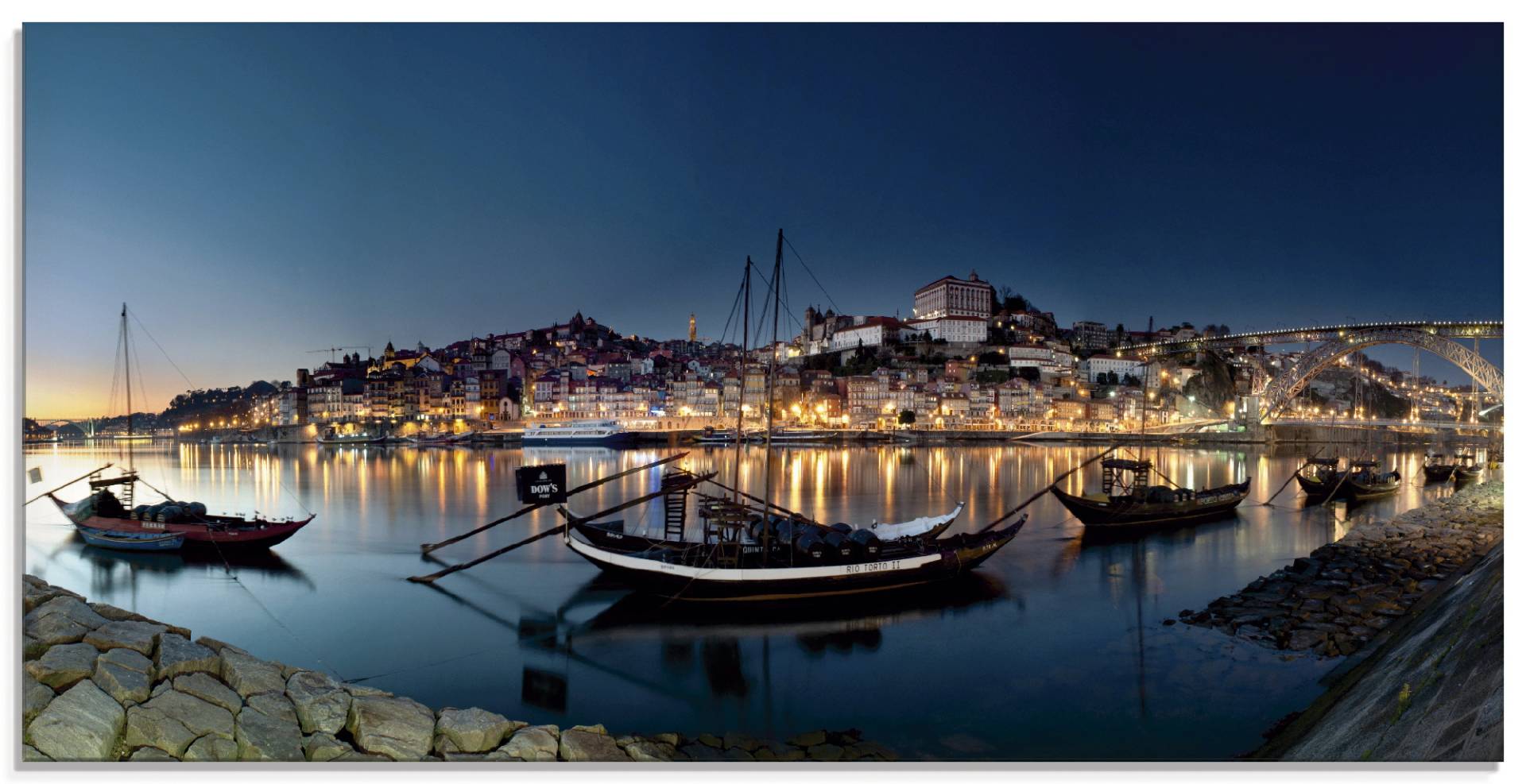 Artland Glasbild »Porto - Nachtpanorama«, Europa, (1 St.), in verschiedenen Grössen von Artland