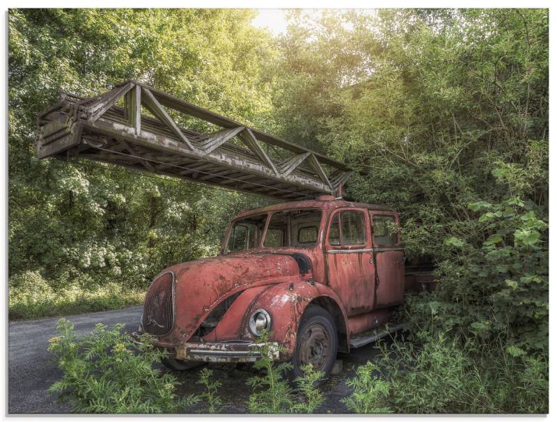 Artland Glasbild »Rostlaube Feuerwehrauto«, Auto, (1 St.), in verschiedenen Grössen von Artland