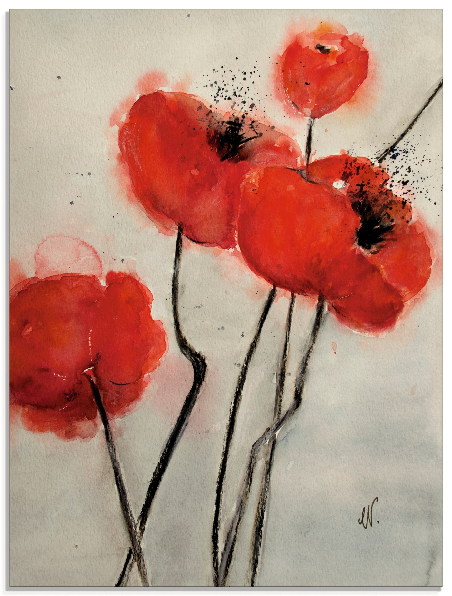 Artland Glasbild »Roter Mohn«, Blumen, (1 St.), in verschiedenen Grössen von Artland