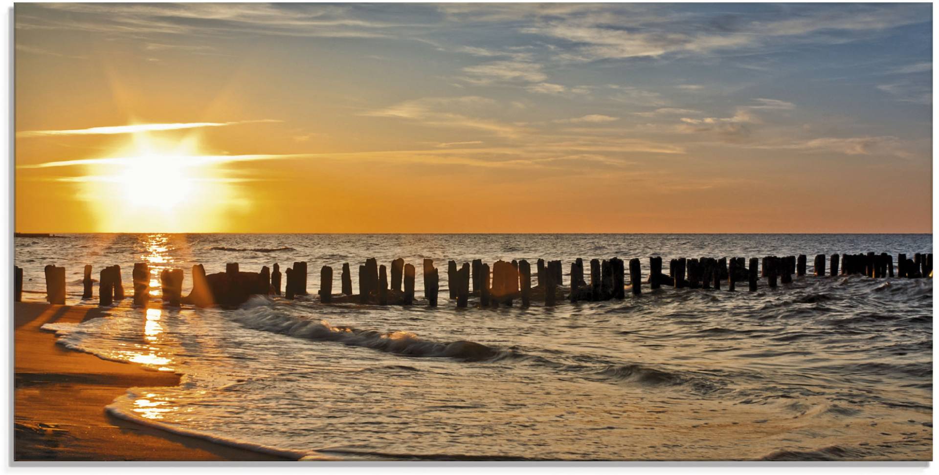 Artland Glasbild »Schöner Sonnenuntergang am Strand«, Strand, (1 St.), in verschiedenen Grössen von Artland