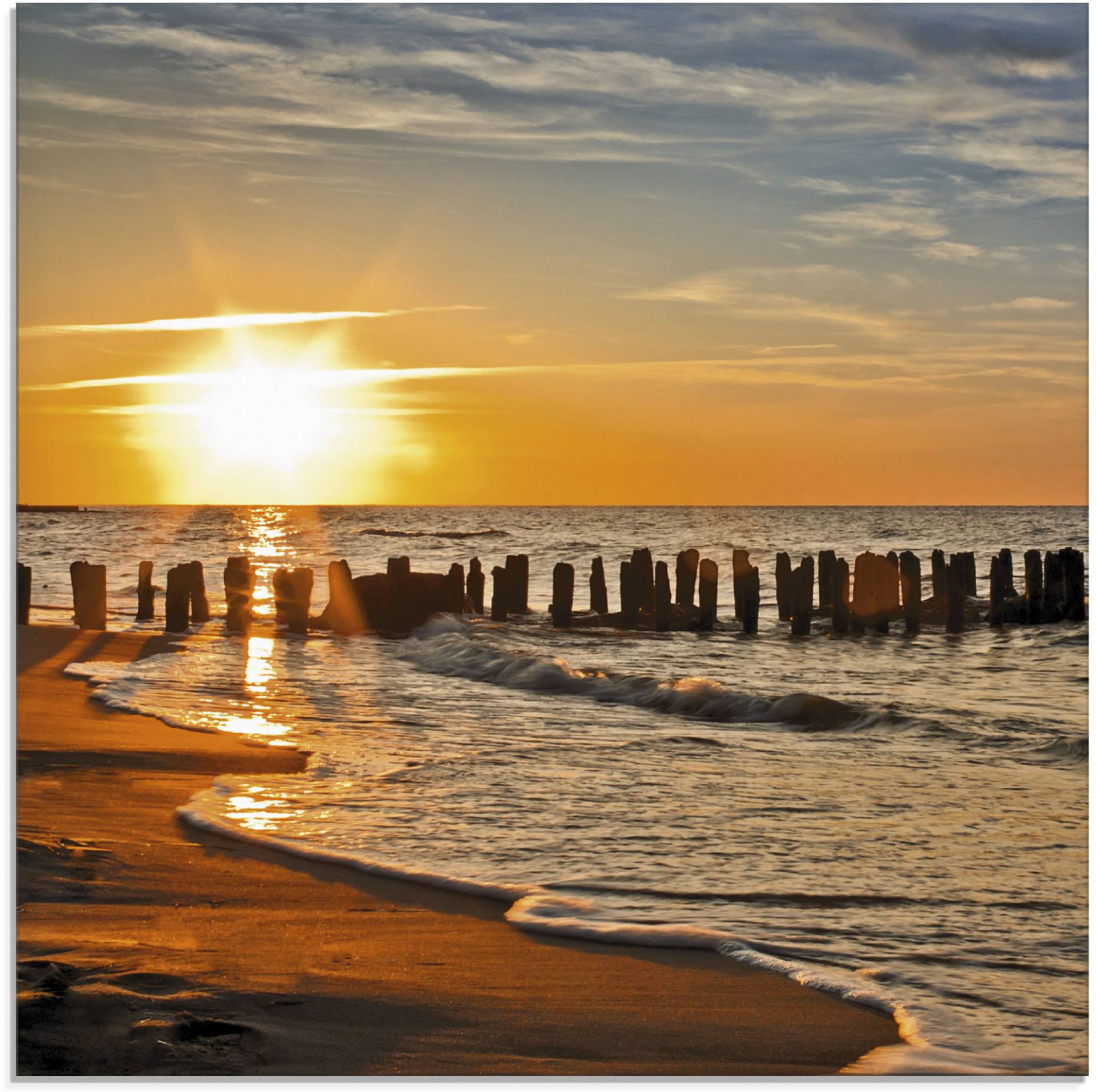 Artland Glasbild »Schöner Sonnenuntergang am Strand«, Strand, (1 St.), in verschiedenen Grössen von Artland