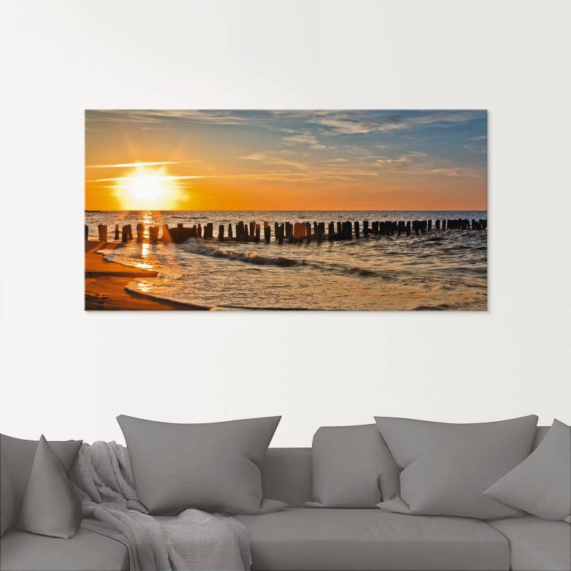 Artland Glasbild »Schöner Sonnenuntergang am Strand«, Strand, (1 St.), in verschiedenen Grössen von Artland