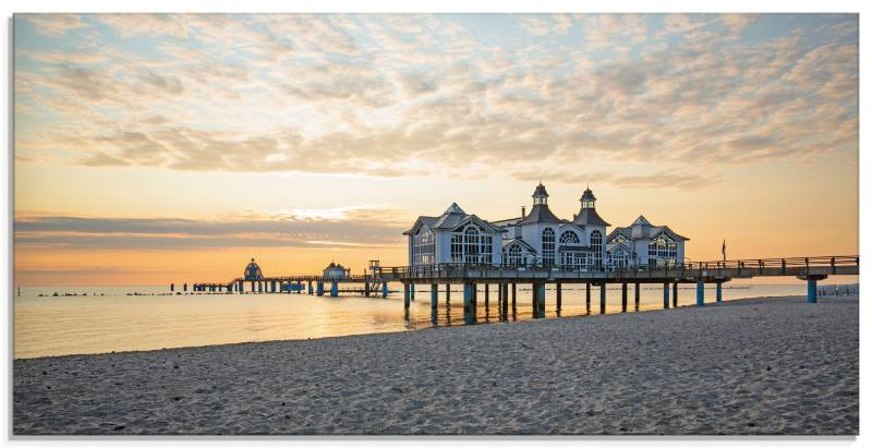 Artland Glasbild »Seebrücke Sellin bei Sonnenaufgang«, Strand, (1 St.), in verschiedenen Grössen von Artland