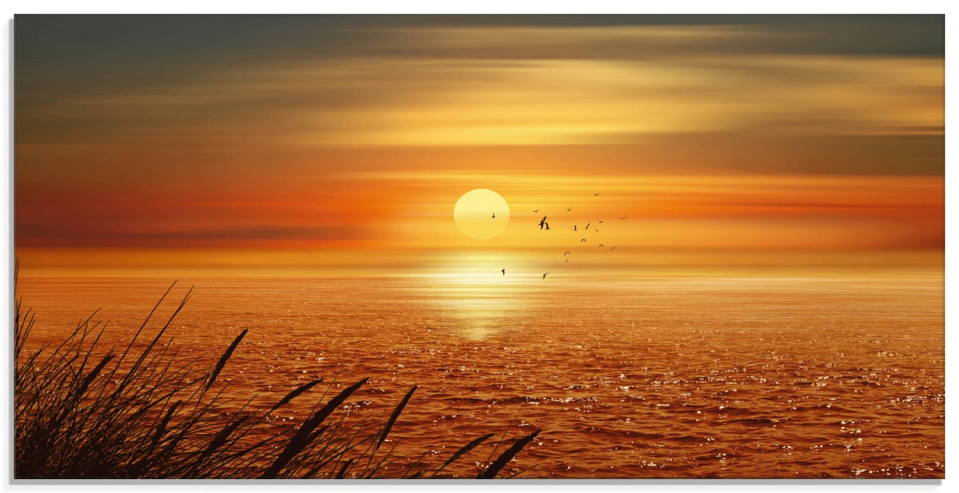 Artland Glasbild »Sonnenuntergang über dem Meer«, Sonnenaufgang & -untergang, (1 St.), in verschiedenen Grössen von Artland