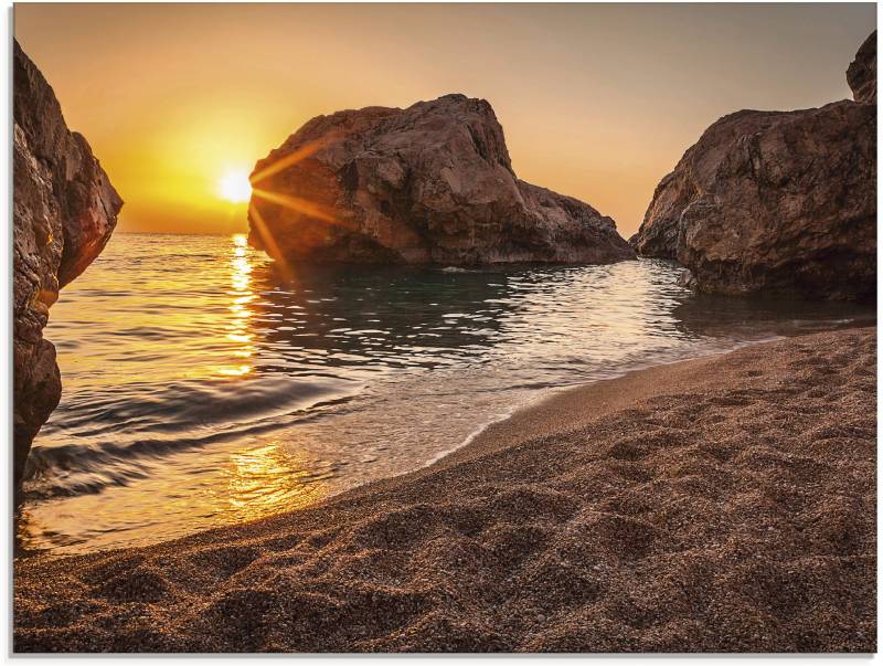 Artland Glasbild »Sonnenuntergang und Strand«, Strand, (1 St.), in verschiedenen Grössen von Artland