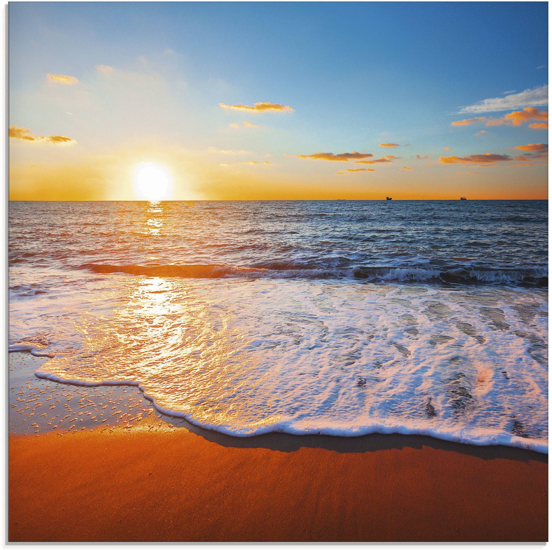 Artland Glasbild »Sonnenuntergang und das Meer«, Strand, (1 St.) von Artland