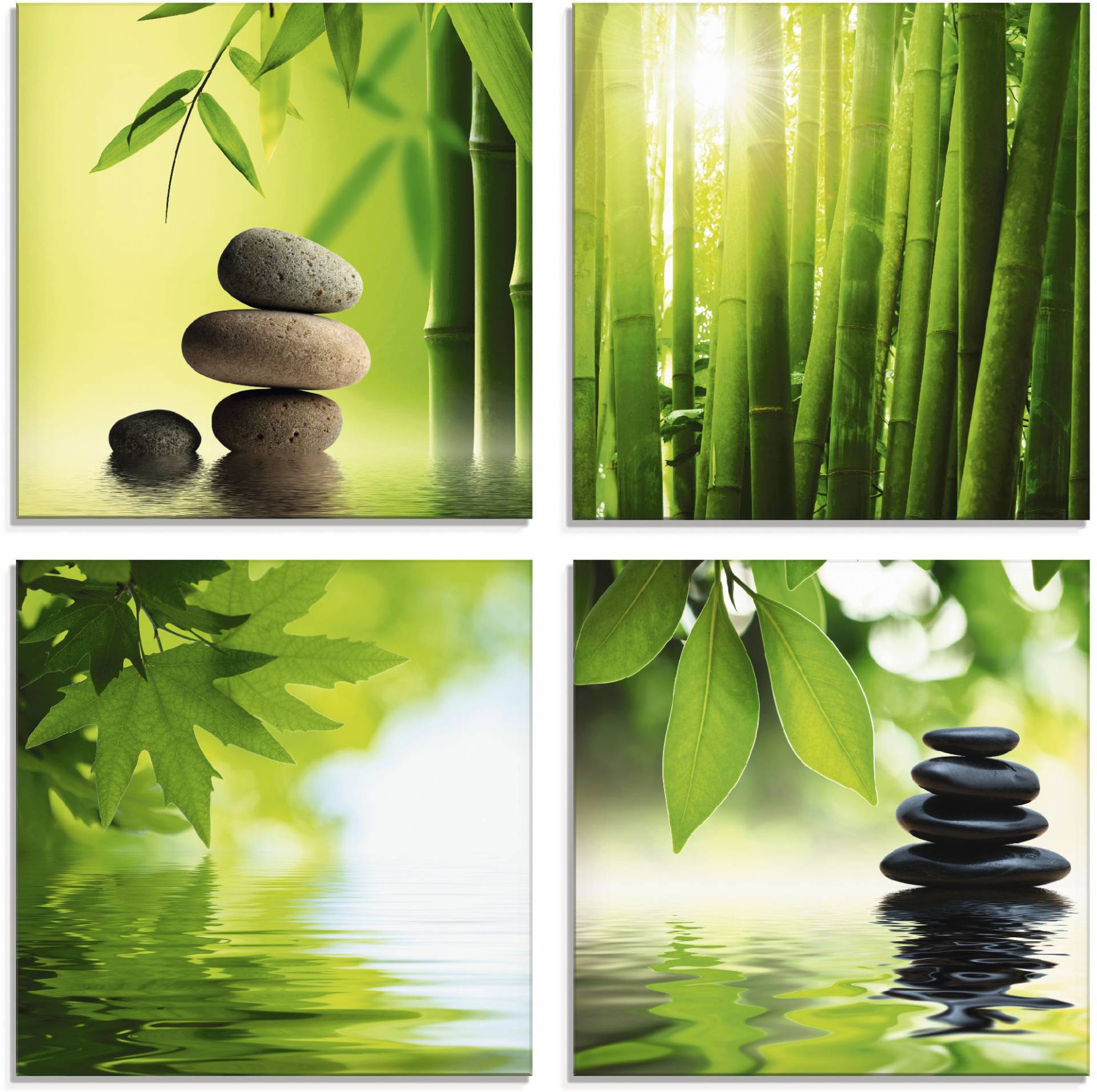 Artland Glasbild »Spa Stillleben Bambus Steinpyramide«, Zen, (4 St.), in verschiedenen Grössen Artland Glasbild »Spa Stillleben Bambus Steinpyramide«, Zen, (4 St.), in verschiedenen Grössen von Artland