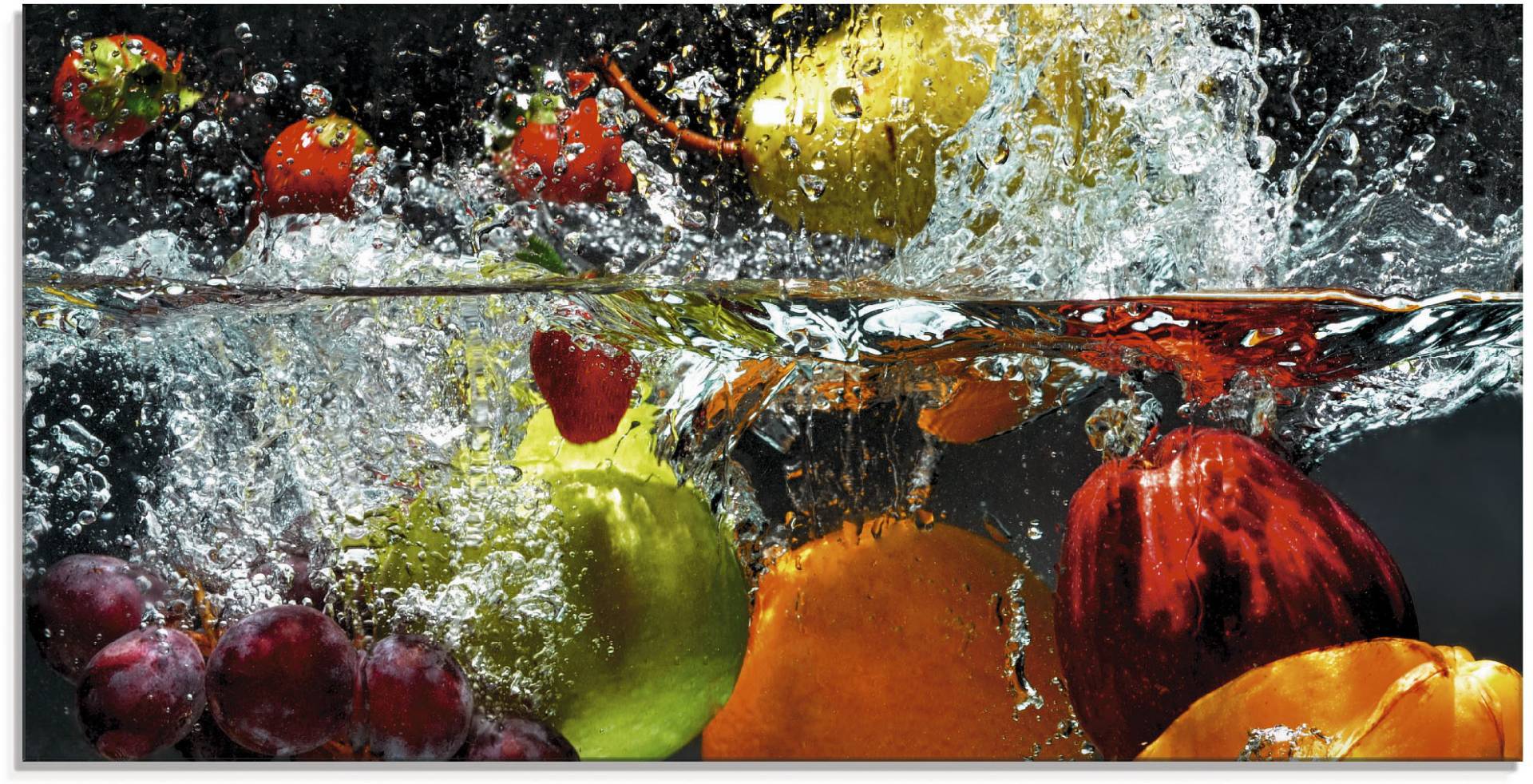 Artland Glasbild »Spritzendes Obst auf dem Wasser«, Lebensmittel, (1 St.), in verschiedenen Grössen von Artland