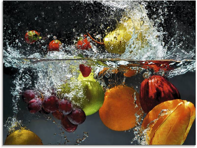 Artland Glasbild »Spritzendes Obst auf dem Wasser«, Lebensmittel, (1 St.), in verschiedenen Grössen von Artland