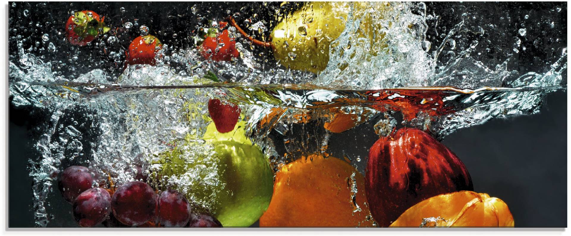 Artland Glasbild »Spritzendes Obst auf dem Wasser«, Lebensmittel, (1 St.), in verschiedenen Grössen von Artland