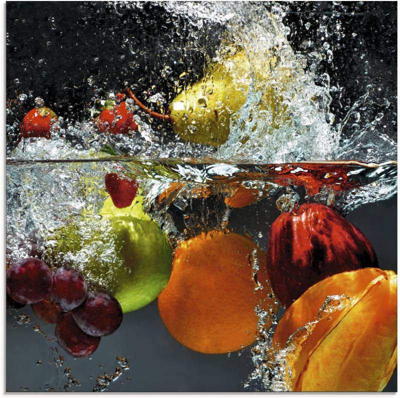 Artland Glasbild »Spritzendes Obst auf dem Wasser«, Lebensmittel, (1 St.), in verschiedenen Grössen von Artland