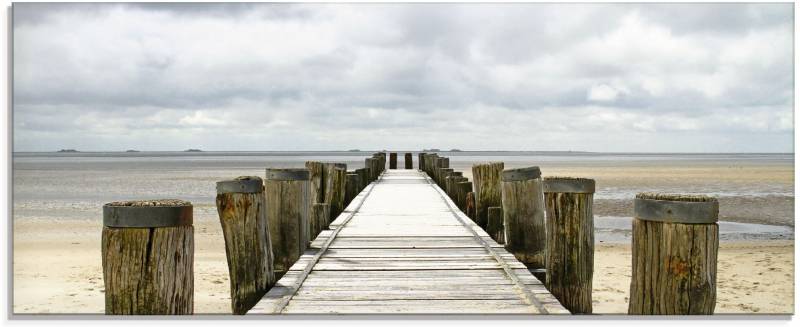 Artland Glasbild »Steg ins Watt«, Strand, (1 St.), in verschiedenen Grössen von Artland