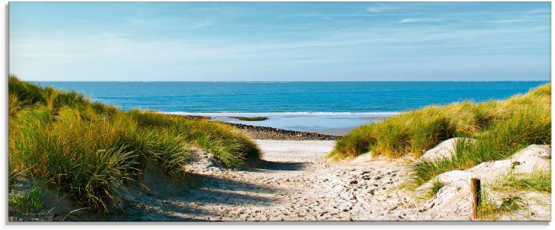 Artland Glasbild »Strand mit Sanddünen und Weg zur See«, Strand, (1 St.), in verschiedenen Grössen von Artland