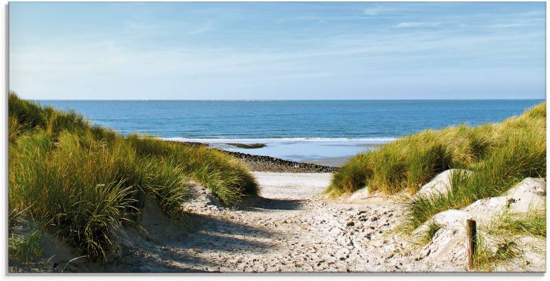 Artland Glasbild »Strand mit Sanddünen und Weg zur See«, Strand, (1 St.), in verschiedenen Grössen von Artland