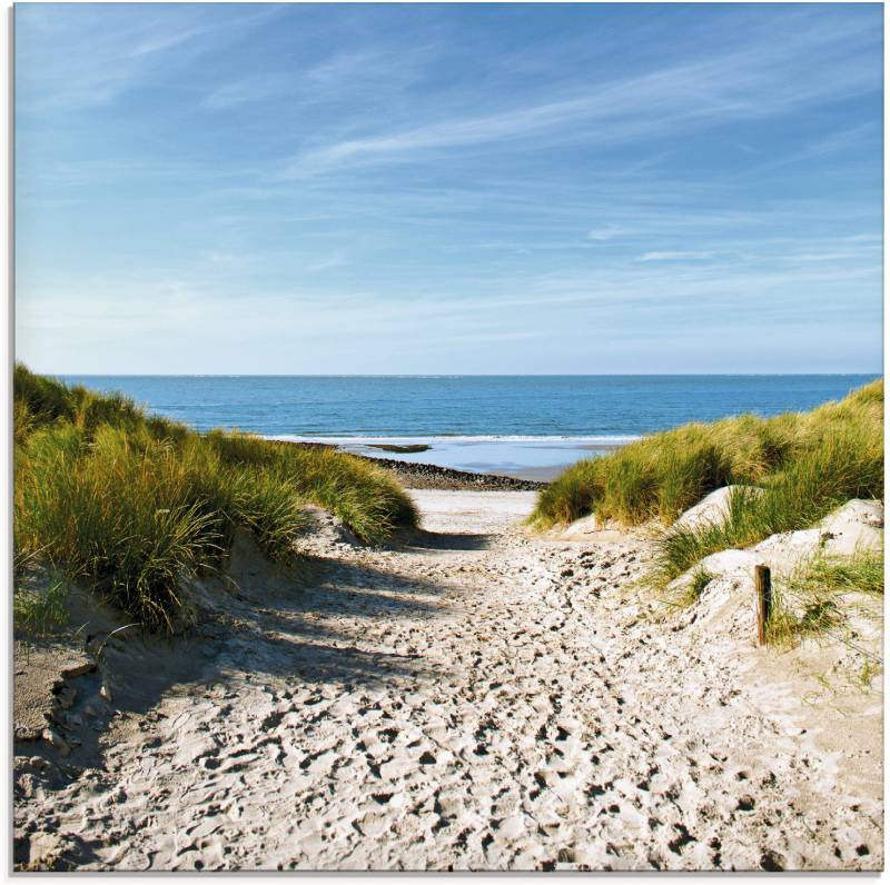 Artland Glasbild »Strand mit Sanddünen und Weg zur See«, Strand, (1 St.), in verschiedenen Grössen von Artland