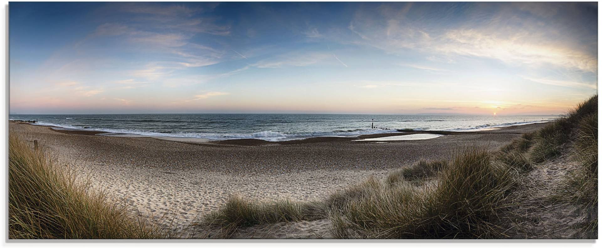 Artland Glasbild »Strand und Sanddünen am Hengistbury Head«, Küste, (1 St.), in verschiedenen Grössen von Artland