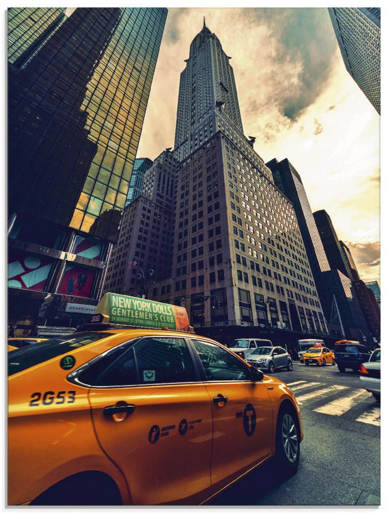 Artland Glasbild »Taxi in New York«, Gebäude, (1 St.), in verschiedenen Grössen von Artland