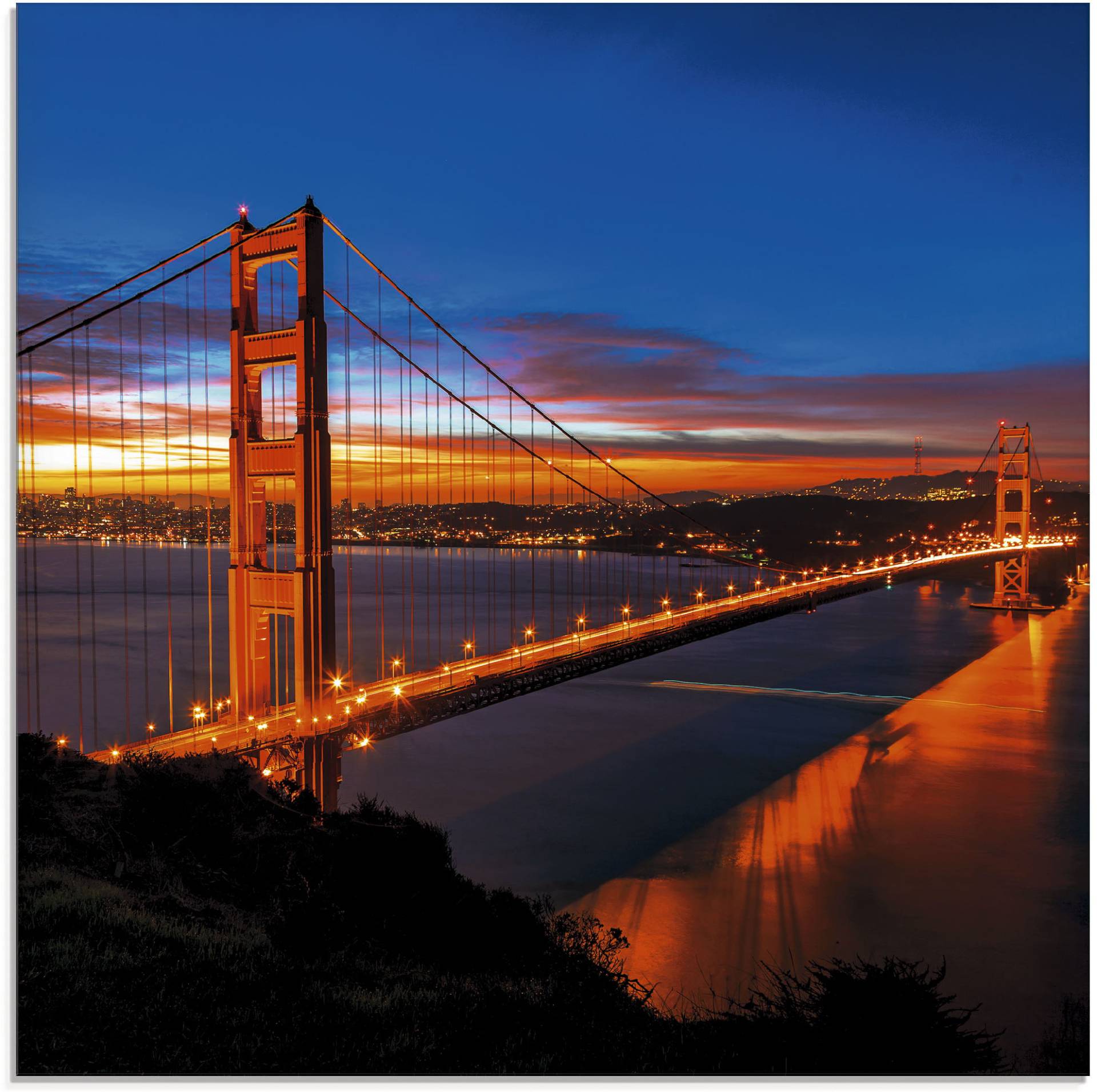 Artland Glasbild »The Golden Gate Bridge am frühen Morgen«, Brücken, (1 St.), in verschiedenen Grössen Artland Glasbild »The Golden Gate Bridge am frühen Morgen«, Brücken, (1 St.), in verschiedenen Grössen von Artland