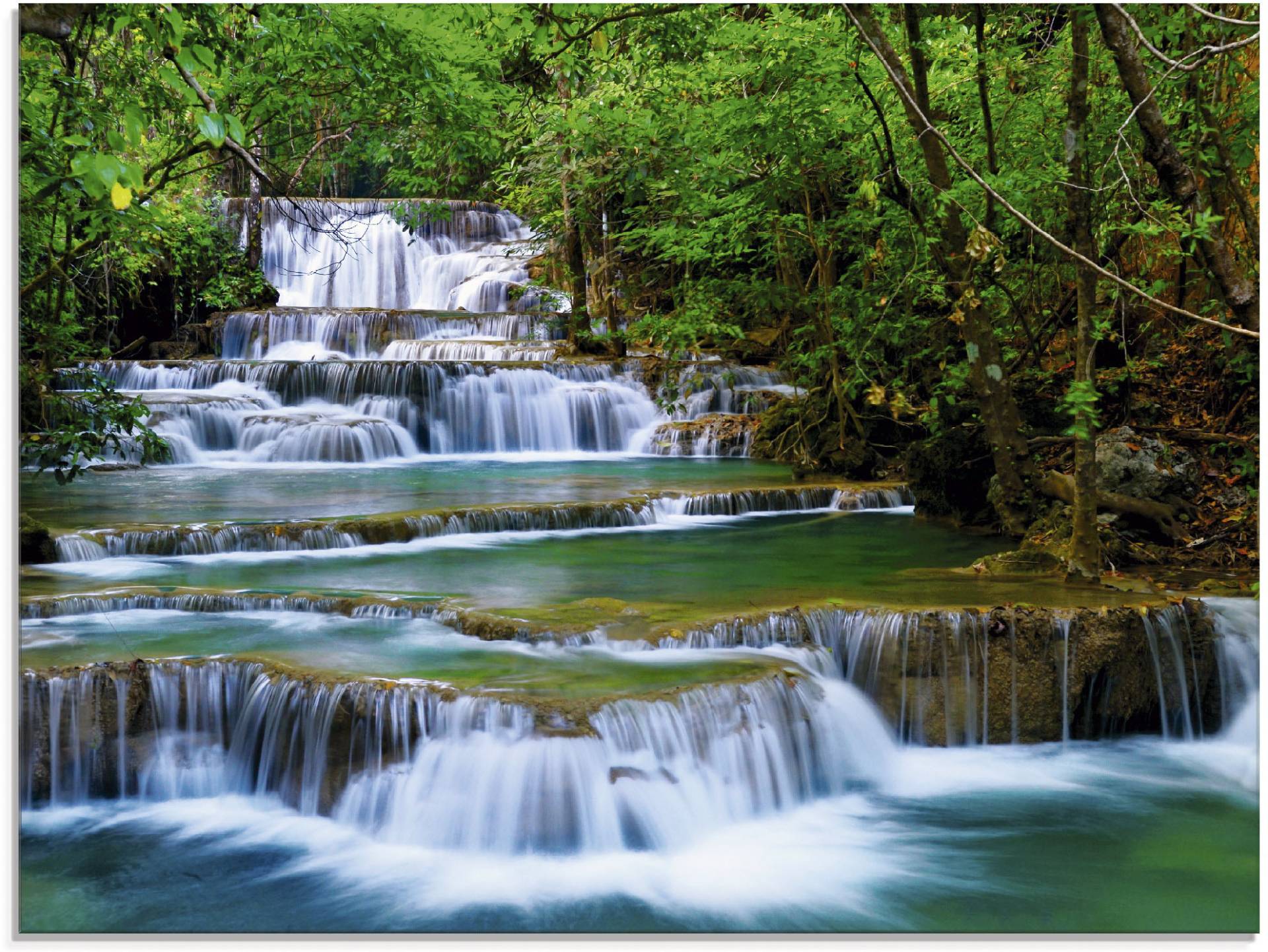 Artland Glasbild »Tiefen Wald Wasserfall«, Gewässer, (1 St.), in verschiedenen Grössen von Artland