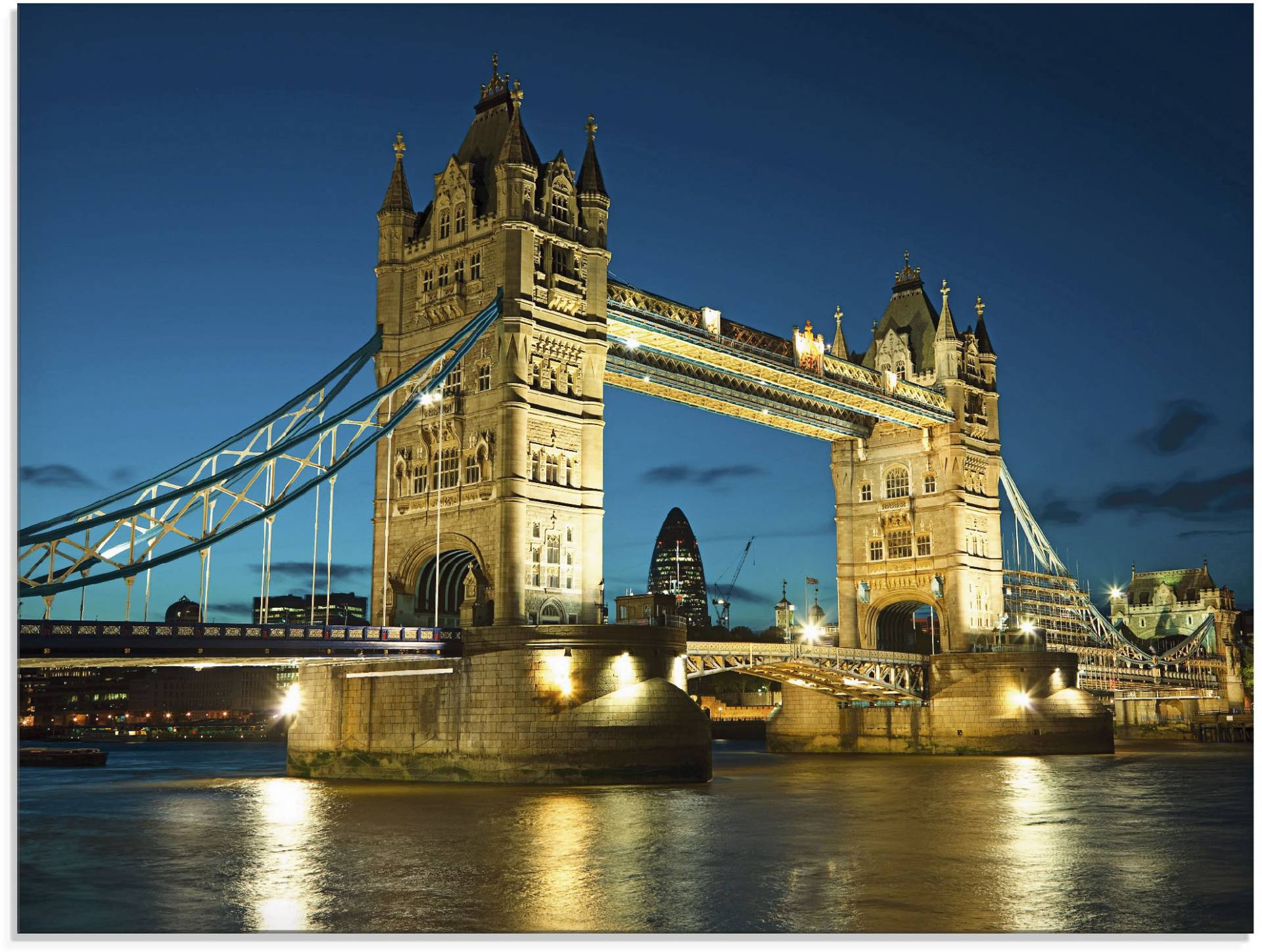 Artland Glasbild »Tower Bridge Abenddämmerung London«, Brücken, (1 St.), in verschiedenen Grössen von Artland