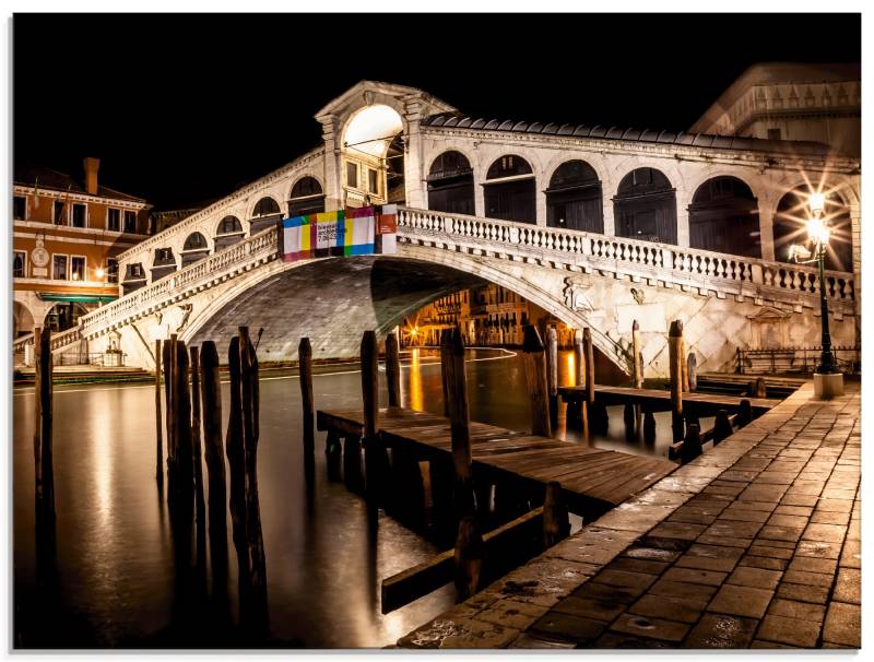 Artland Glasbild »Venedig Canal Grande & Rialto Brücke II«, Brücken, (1 St.), in verschiedenen Grössen von Artland