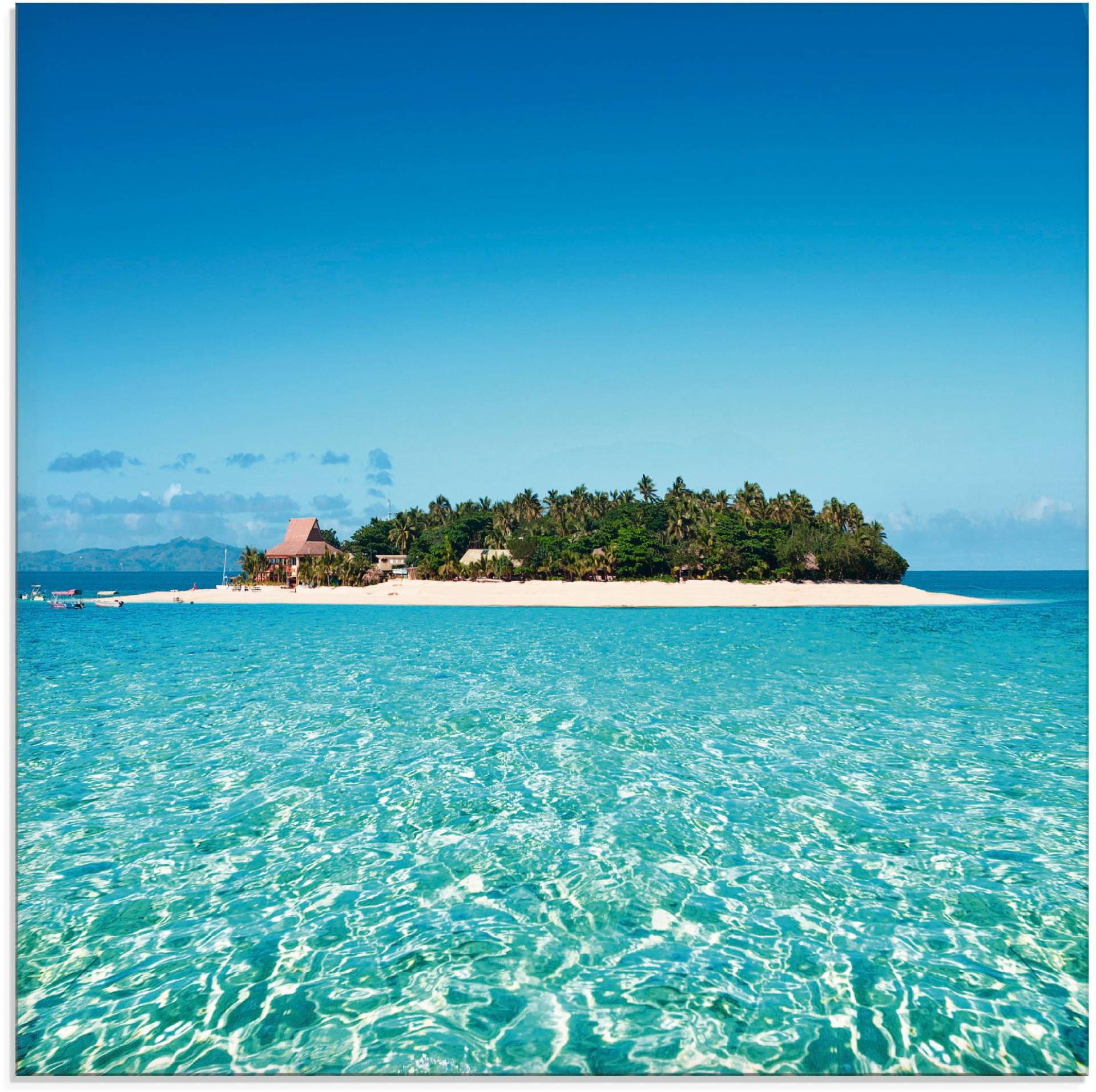 Artland Glasbild »Verblüffende Fiji Insel und klares Meer«, Gewässer, (1 St.), in verschiedenen Grössen von Artland