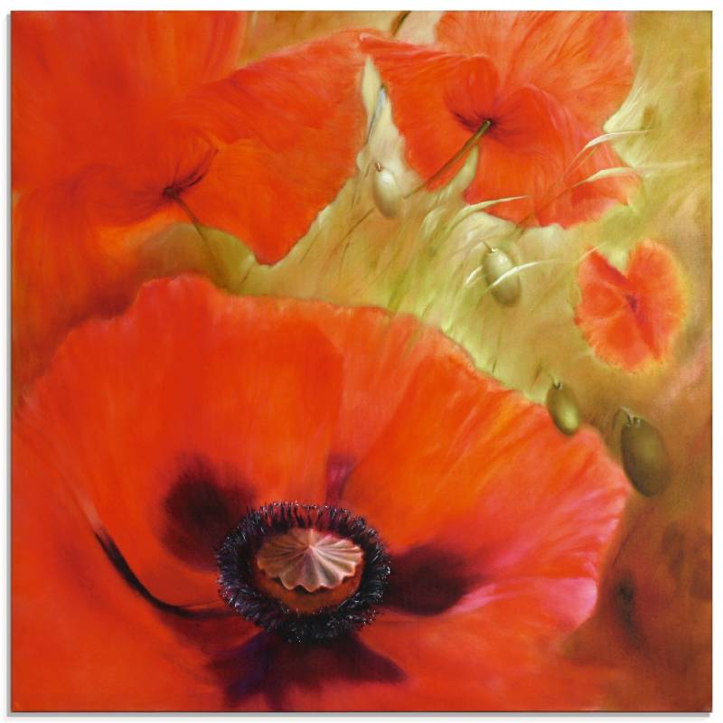 Artland Glasbild »Vier mal Mohn«, Blumen, (1 St.), in verschiedenen Grössen von Artland