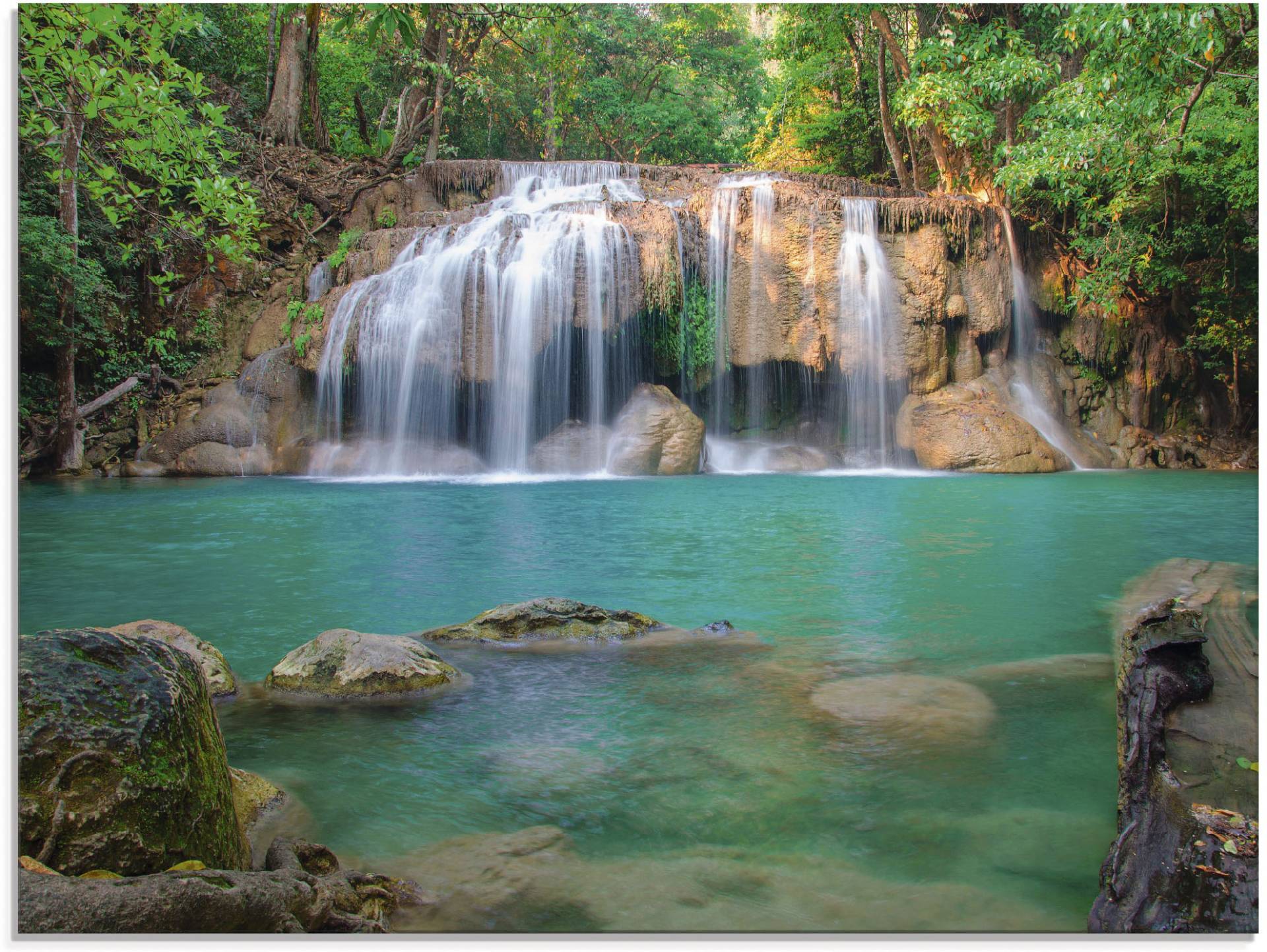 Artland Glasbild »Wasserfall im Wald National Park«, Gewässer, (1 St.), in verschiedenen Grössen von Artland