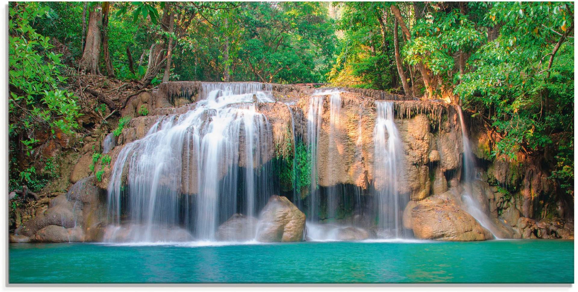 Artland Glasbild »Wasserfall im Wald National Park«, Gewässer, (1 St.), in verschiedenen Grössen von Artland