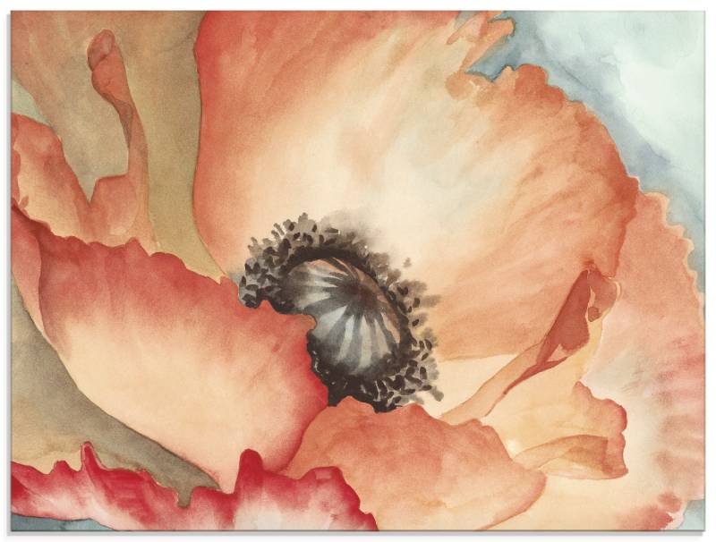 Artland Glasbild »Wasserfarben Mohn II«, Blumen, (1 St.), in verschiedenen Grössen von Artland