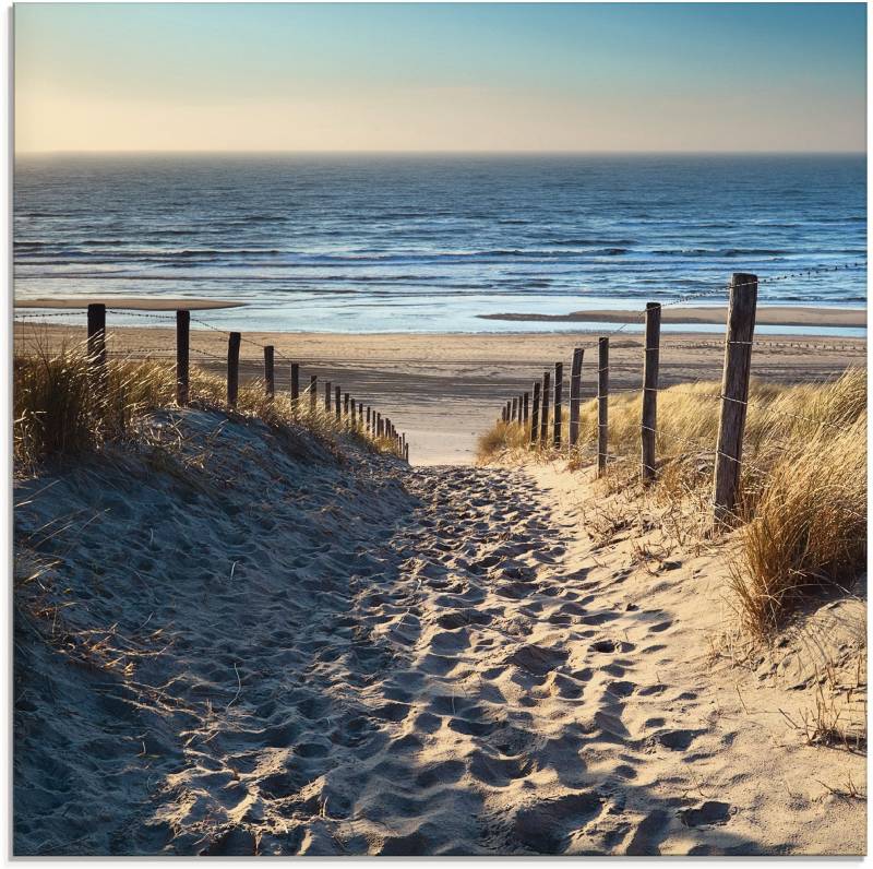 Artland Glasbild »Weg zum Nordseestrand Sonnenuntergang«, Strand, (1 St.), in verschiedenen Grössen von Artland