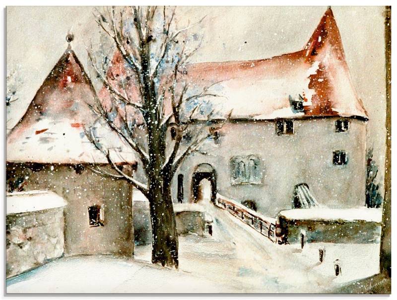 Artland Glasbild »Winter auf der Burg«, Gebäude, (1 St.), in verschiedenen Grössen von Artland