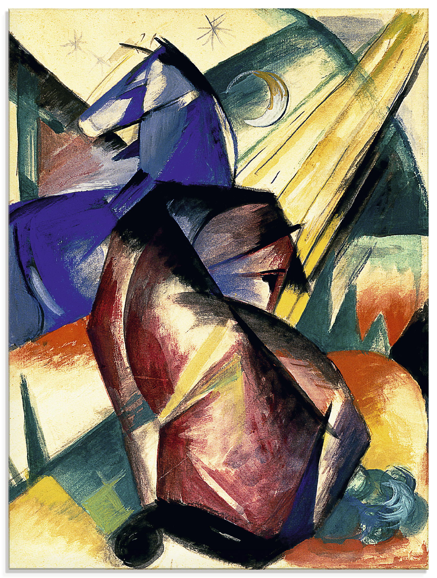 Artland Glasbild »Zwei Pferde rot und blau. 1912«, Haustiere, (1 St.), in verschiedenen Grössen von Artland