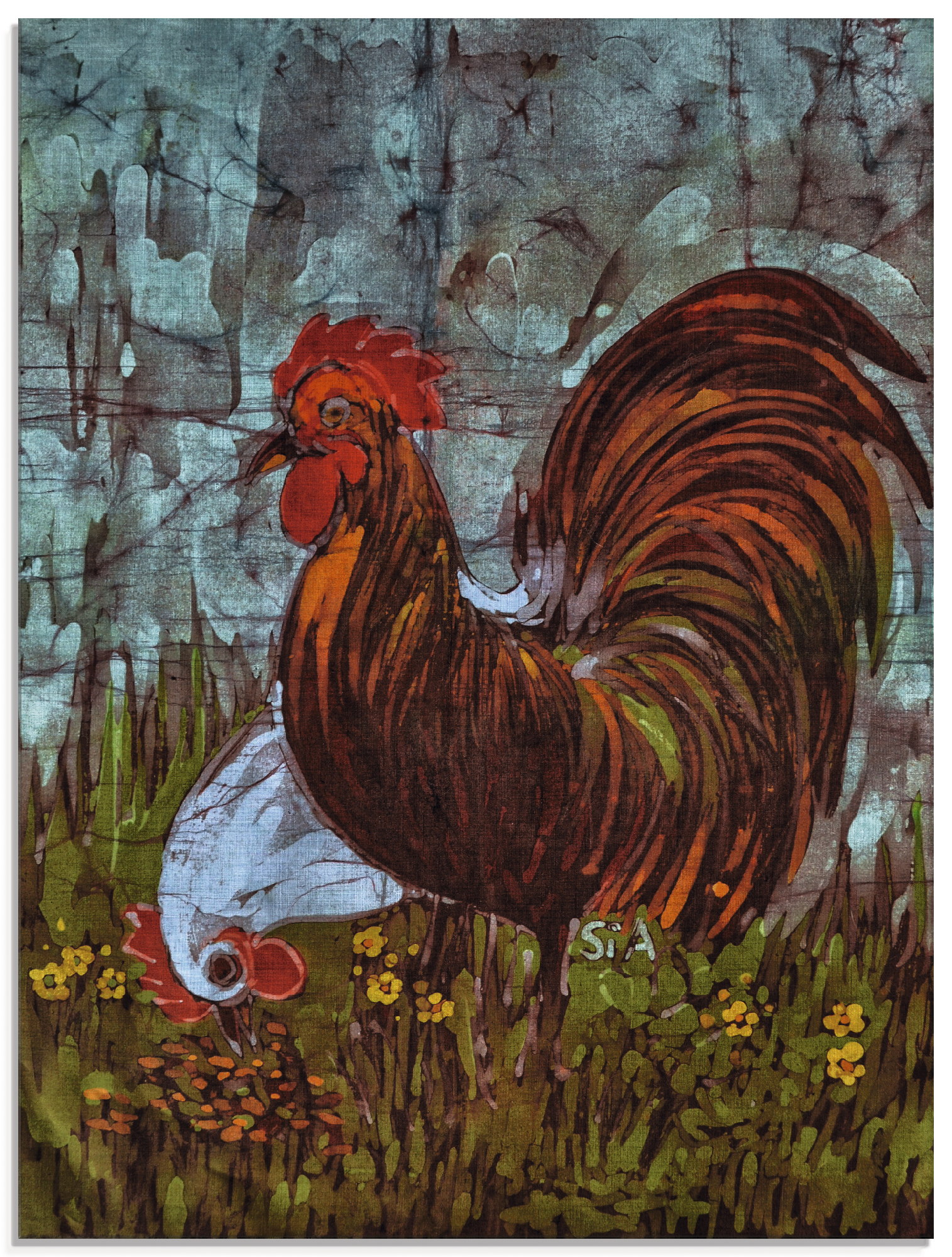 Artland Glasbild »Zweisam - Hahn und Henne«, Vögel, (1 St.), in verschiedenen Grössen von Artland