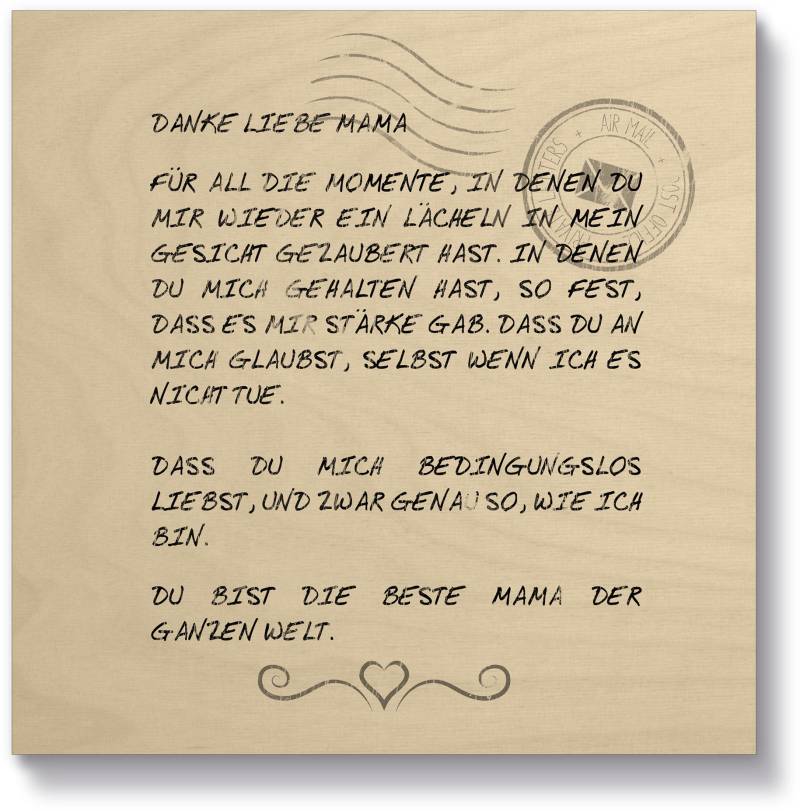 Artland Holzbild »Danke Mama«, Sprüche & Texte, (1 St.) von Artland