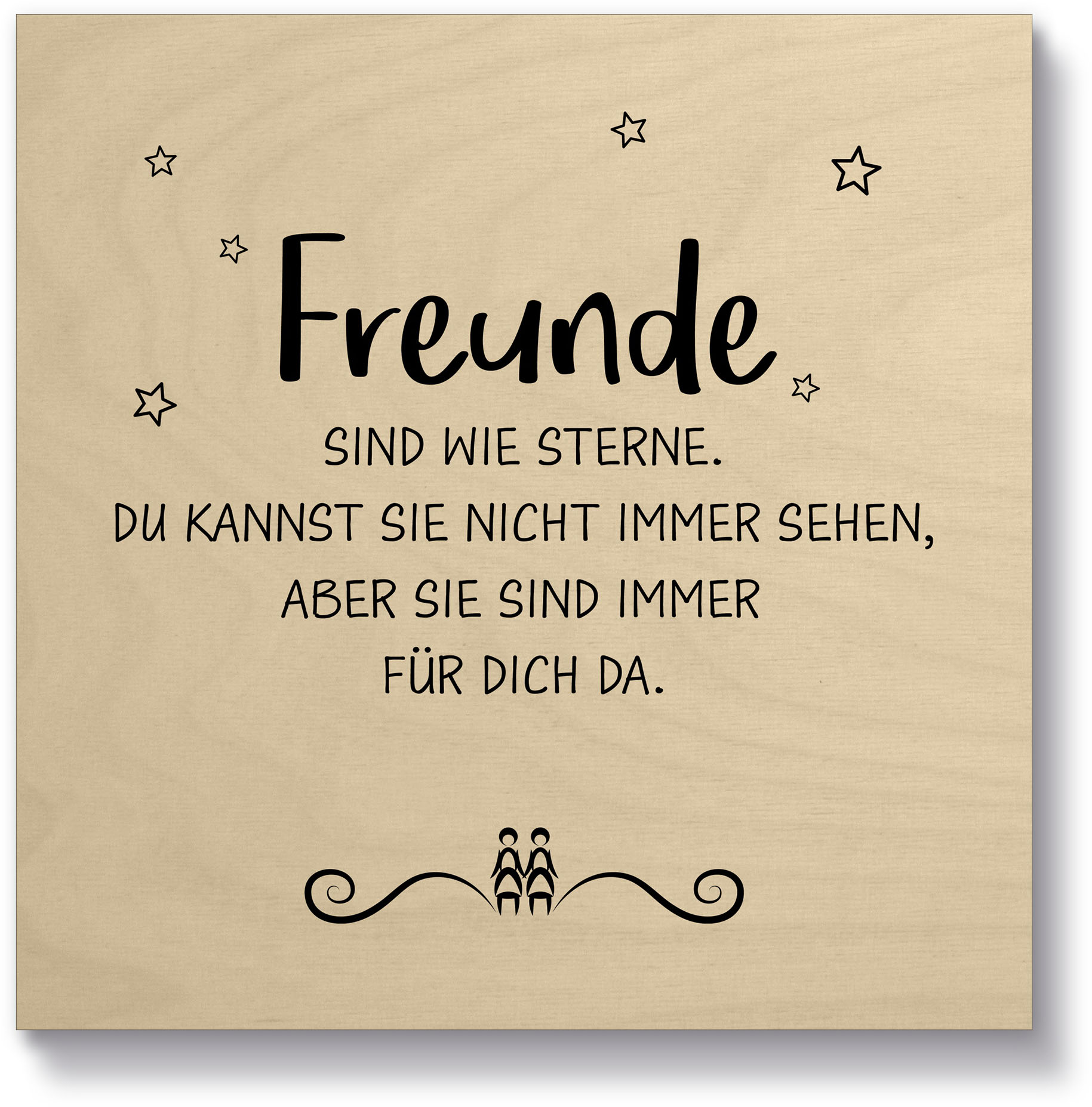 Artland Holzbild »Freunde II«, Sprüche & Texte, (1 St.) von Artland