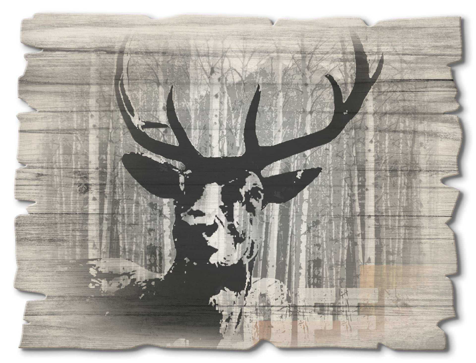 Artland Holzbild »Hirsch Collage«, Wildtiere, (1 St.) von Artland