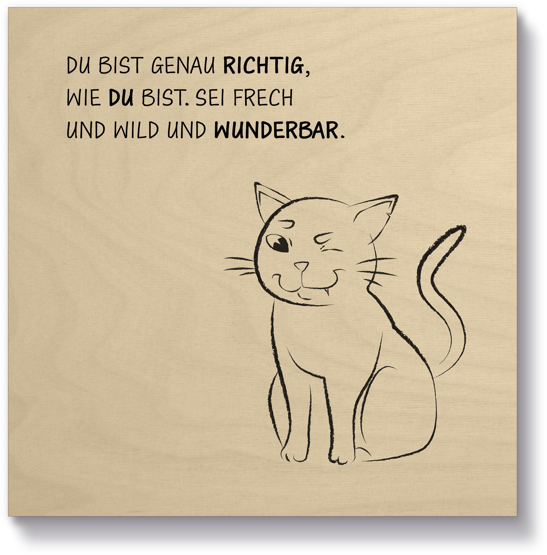 Artland Holzbild »Katze«, Sprüche & Texte, (1 St.) von Artland