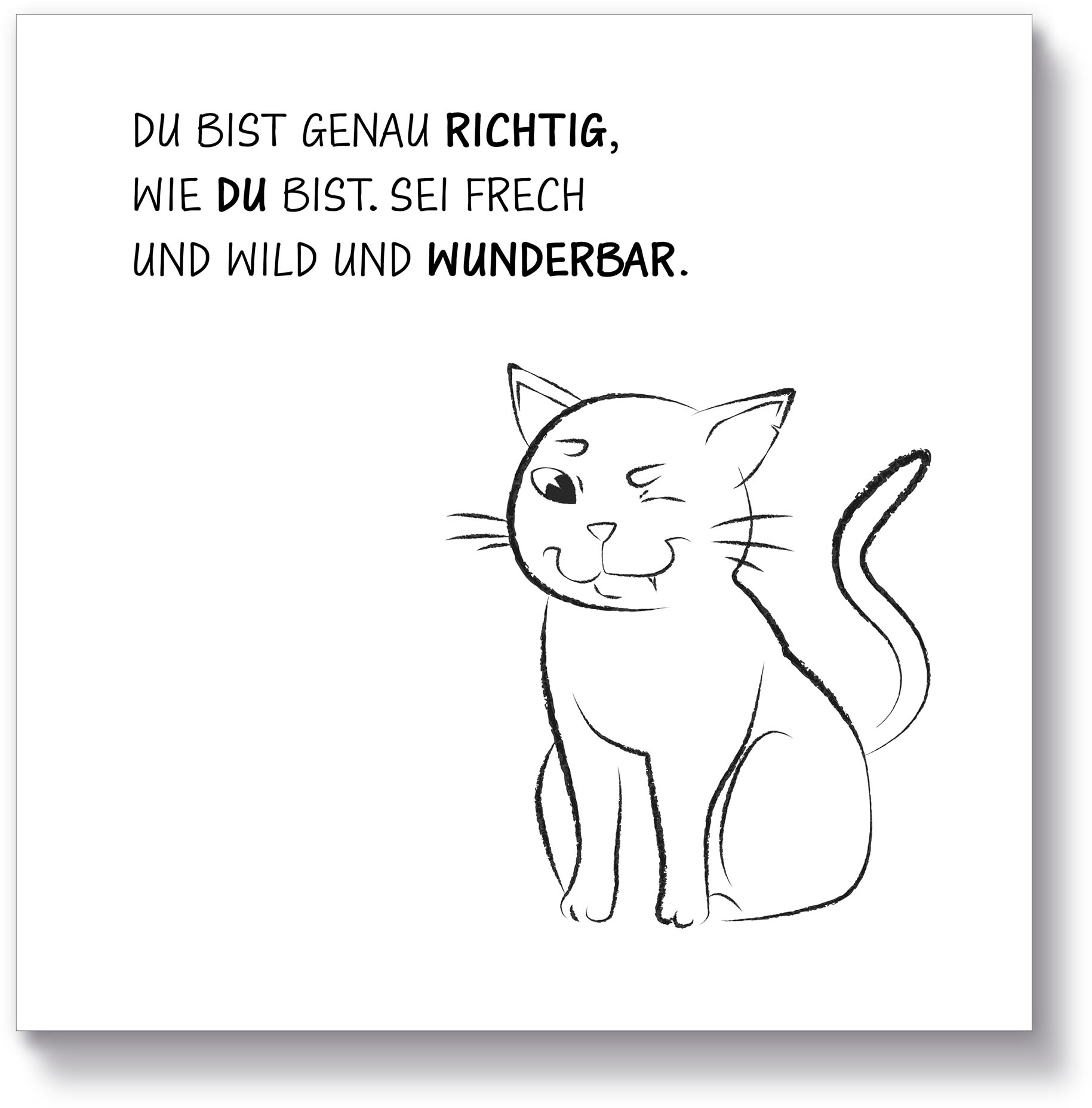 Artland Holzbild »Katze«, Sprüche & Texte, (1 St.) von Artland