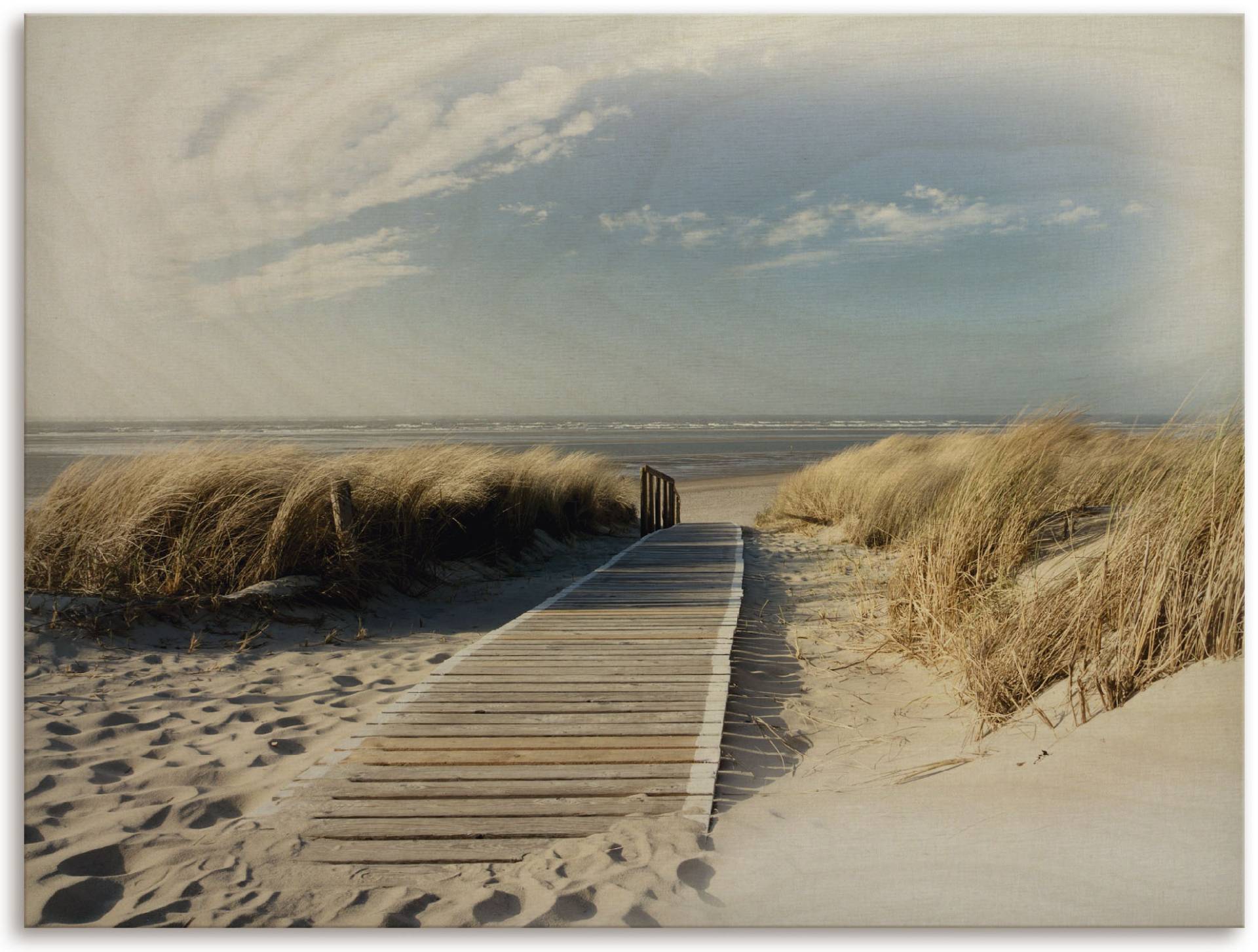 Artland Holzbild »Nordseestrand auf Langeoog - Steg«, Landschaftsbilder, (1 St.) von Artland