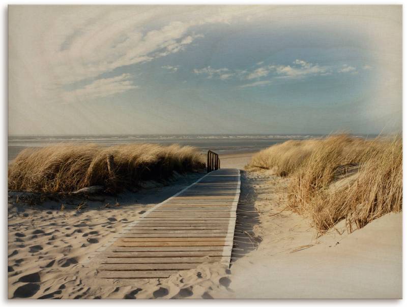 Artland Holzbild »Nordseestrand auf Langeoog - Steg«, Landschaftsbilder, (1 St.) von Artland