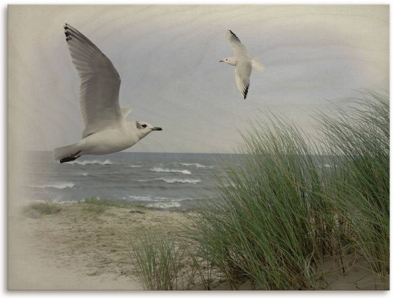 Artland Holzbild »Nordseestrand mit Möwen«, Landschaftsbilder, (1 St.) von Artland