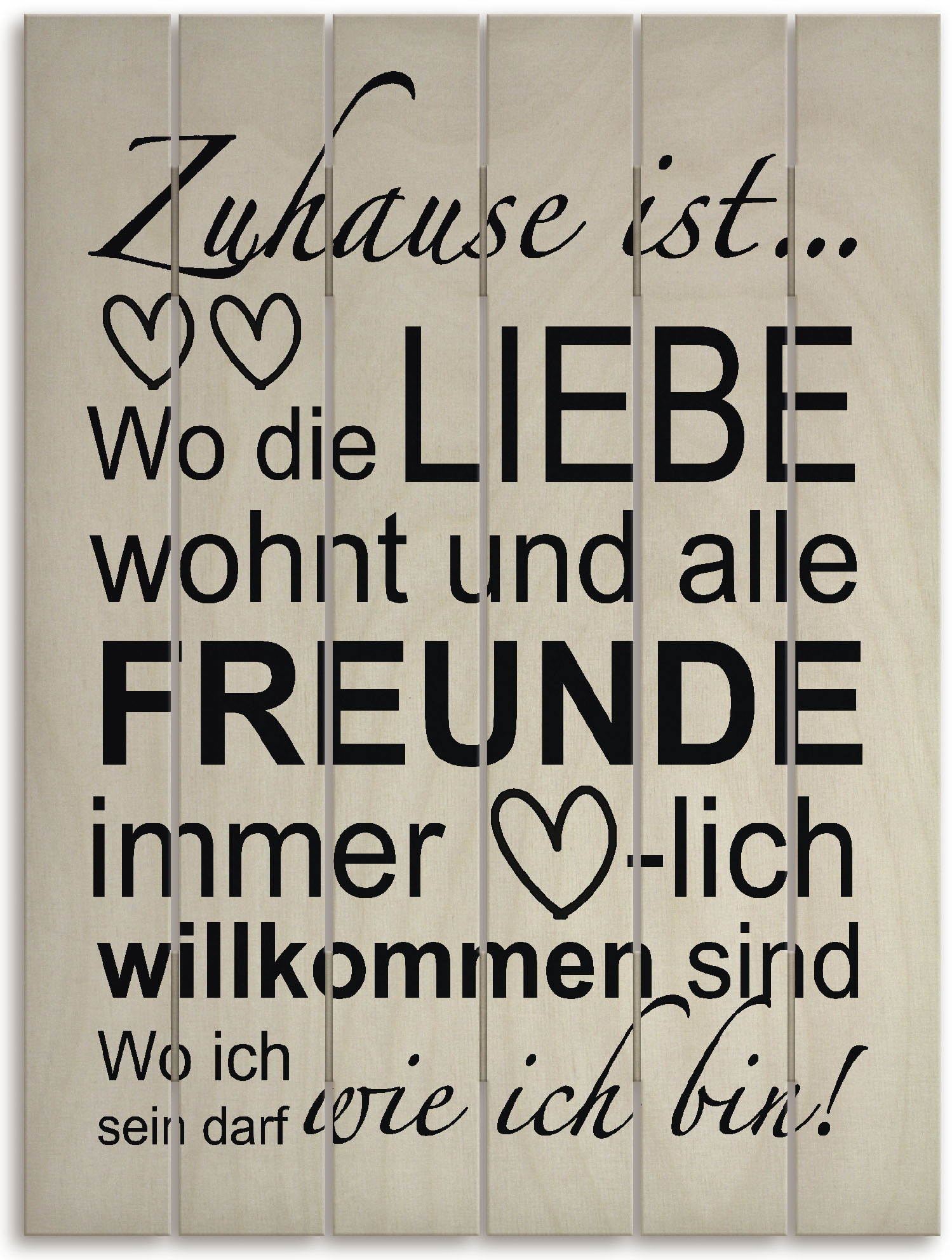 Artland Holzbild »Wo die Liebe wohnt«, Sprüche & Texte, (1 St.) von Artland