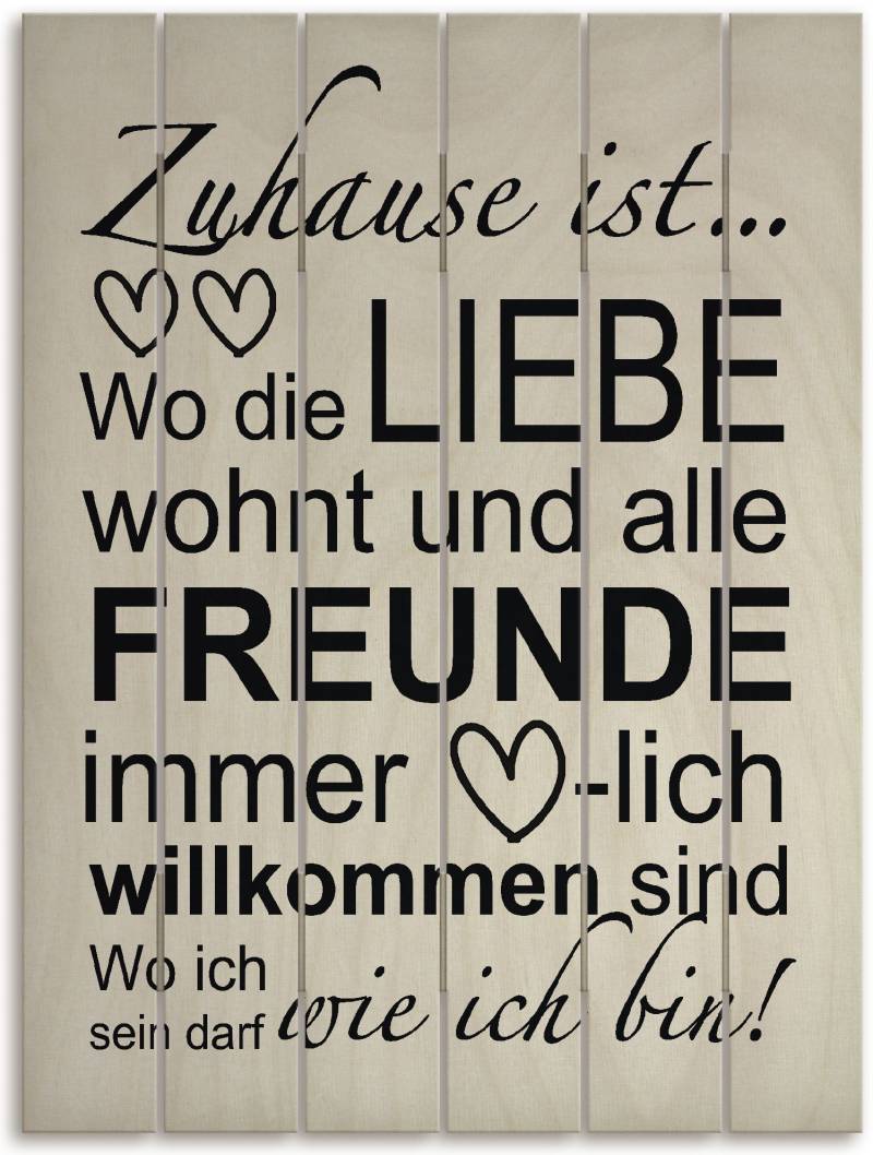 Artland Holzbild »Wo die Liebe wohnt«, Sprüche & Texte, (1 St.) von Artland