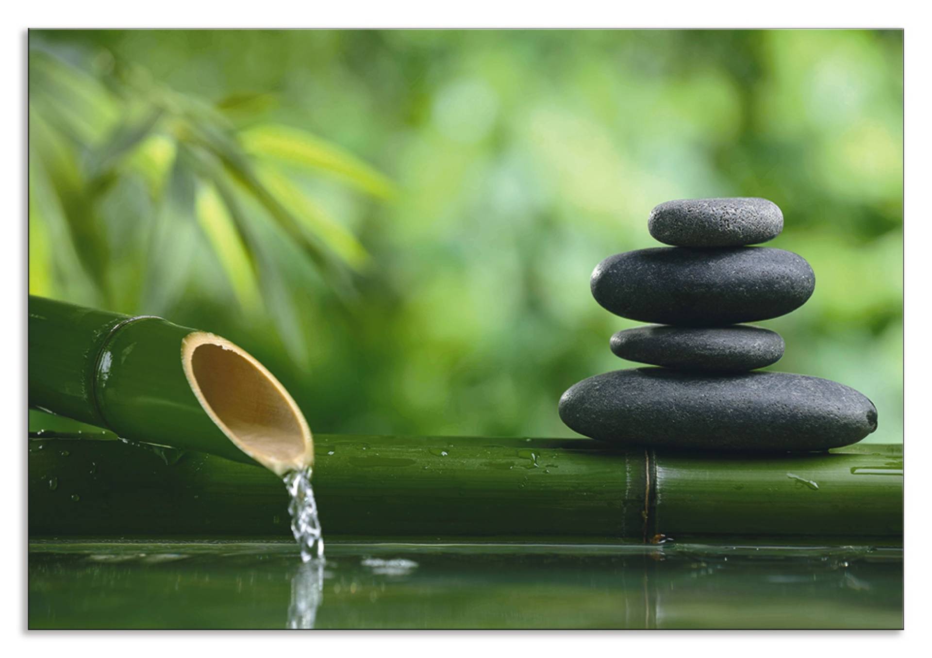 Artland Küchenrückwand »Bambusbrunnen und Zen-Stein«, (1 tlg.), Alu Spritzschutz mit Klebeband, einfache Montage von Artland